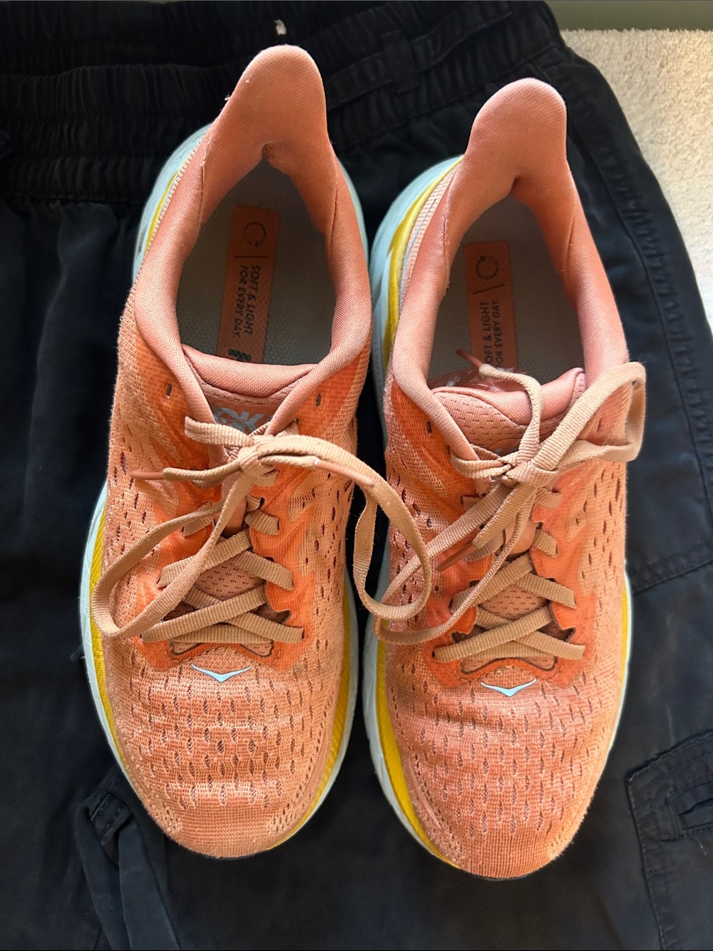 Hoka Women’s 8 Clifton 8 Orange Running Shoes/sneaks